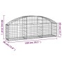 Gabion basket in arched shape, made of galvanized iron, measuring 150x30x40/60 cm. by vidaXL, Pots and planters - Ref: Foro24...