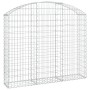 Gabion basket arch shape galvanized iron 150x30x120/140 cm by vidaXL, Pots and planters - Ref: Foro24-153446, Price: 51,07 €,...