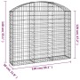 Gabion basket arch shape galvanized iron 150x30x120/140 cm by vidaXL, Pots and planters - Ref: Foro24-153446, Price: 51,07 €,...