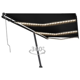 Toldo automático LED sensor de viento gris antracita 600x350 cm de vidaXL, Toldos - Ref: Foro24-3069894, Precio: 927,99 €, De...