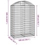 Galvanized iron arch-shaped gabion basket 100x50x140/160 cm by vidaXL, Pots and planters - Ref: Foro24-153437, Price: 46,88 €...