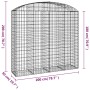 Gabion basket arch shape galvanized iron 200x50x180/200 cm by vidaXL, Pots and planters - Ref: Foro24-153479, Price: 130,99 €...