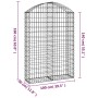 Gabion basket arch shape galvanized iron 100x30x140/160 cm by vidaXL, Pots and planters - Ref: Foro24-153427, Price: 42,74 €,...