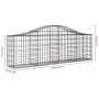 Galvanized iron arch-shaped gabion basket 200x30x60/80 cm by vidaXL, Pots and planters - Ref: Foro24-153383, Price: 79,21 €, ...