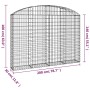 Galvanized iron arch-shaped gabions basket 200x30x140/160 cm by vidaXL, Pots and planters - Ref: Foro24-153467, Price: 98,39 ...