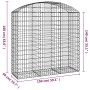 Gabion basket arch shape galvanized iron 150x50x140/160 cm by vidaXL, Pots and planters - Ref: Foro24-153457, Price: 84,74 €,...