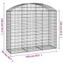 Galvanized iron arch-shaped gabion basket 150x50x120/140 cm by vidaXL, Pots and planters - Ref: Foro24-153456, Price: 57,10 €...