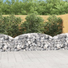 Gabion basket in arched shape, made of galvanized iron, 200x30x60/80 cm. by vidaXL, Pots and planters - Ref: Foro24-153463, P...