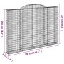 Gabion basket arch shape galvanized iron 300x30x200/220 cm by vidaXL, Pots and planters - Ref: Foro24-153510, Price: 201,43 €...