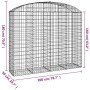 Gabion basket arch shape galvanized iron 200x50x160/180 cm by vidaXL, Pots and planters - Ref: Foro24-153478, Price: 89,99 €,...