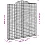 Gabion basket arch shape galvanized iron 200x30x220/240 cm by vidaXL, Pots and planters - Ref: Foro24-153491, Price: 123,27 €...