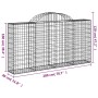 Gabion basket arch shape galvanized iron 200x30x100/120 cm by vidaXL, Pots and planters - Ref: Foro24-153485, Price: 53,24 €,...