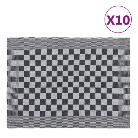 Kitchen towels 10 units black and white cotton 50x70 cm by vidaXL, Kitchen cloths - Ref: Foro24-136282, Price: 25,85 €, Disco...