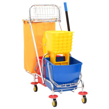 Cleaning cart with buckets and wringer made of PP and Oxford fabric. by vidaXL, Maintenance carts and caddies - Ref: Foro24-1...