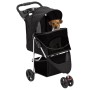 Zusammenklappbarer Hundekinderwagen aus schwarzem Oxford-Stoff, 80 x 46 x 98 cm von vidaXL, Kinderwagen für Haustiere - Ref: ...