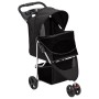 Zusammenklappbarer Hundekinderwagen aus schwarzem Oxford-Stoff, 80 x 46 x 98 cm von vidaXL, Kinderwagen für Haustiere - Ref: ...