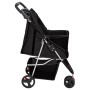 Zusammenklappbarer Hundekinderwagen aus schwarzem Oxford-Stoff, 80 x 46 x 98 cm von vidaXL, Kinderwagen für Haustiere - Ref: ...