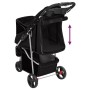 Zusammenklappbarer Hundekinderwagen aus schwarzem Oxford-Stoff, 80 x 46 x 98 cm von vidaXL, Kinderwagen für Haustiere - Ref: ...