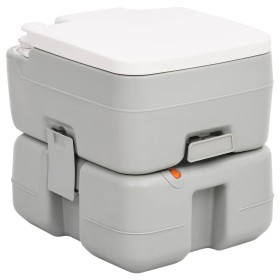 Gray and White HDPE Portable Camping Toilet 15+10 L by vidaXL, Urinals and portable toilets - Ref: Foro24-154407, Price: 109,...