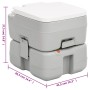 Gray and White HDPE Portable Camping Toilet 15+10 L by vidaXL, Urinals and portable toilets - Ref: Foro24-154407, Price: 116,...