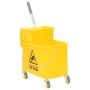 Cubo para fregona con escurridor y ruedas PP amarillo 20 L de vidaXL, Carretones y caddies de mantenimiento - Ref: Foro24-154...