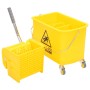 Cubo para fregona con escurridor y ruedas PP amarillo 20 L de vidaXL, Carretones y caddies de mantenimiento - Ref: Foro24-154...