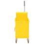 Cubo para fregona con escurridor y ruedas PP amarillo 20 L de vidaXL, Carretones y caddies de mantenimiento - Ref: Foro24-154...