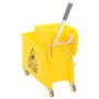 Cubo para fregona con escurridor y ruedas PP amarillo 20 L de vidaXL, Carretones y caddies de mantenimiento - Ref: Foro24-154...