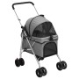 Zusammenklappbarer Hundekinderwagen aus grauem Oxford-Stoff, 76 x 50 x 100 cm von vidaXL, Kinderwagen für Haustiere - Ref: Fo...