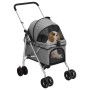 Zusammenklappbarer Hundekinderwagen aus grauem Oxford-Stoff, 76 x 50 x 100 cm von vidaXL, Kinderwagen für Haustiere - Ref: Fo...