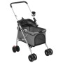 Zusammenklappbarer Hundekinderwagen aus grauem Oxford-Stoff, 76 x 50 x 100 cm von vidaXL, Kinderwagen für Haustiere - Ref: Fo...