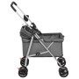 Zusammenklappbarer Hundekinderwagen aus grauem Oxford-Stoff, 76 x 50 x 100 cm von vidaXL, Kinderwagen für Haustiere - Ref: Fo...