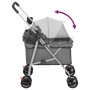 Zusammenklappbarer Hundekinderwagen aus grauem Oxford-Stoff, 76 x 50 x 100 cm von vidaXL, Kinderwagen für Haustiere - Ref: Fo...