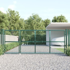 Green galvanized steel garden mesh gate 350x175 cm by vidaXL, garden gates - Ref: Foro24-154534, Price: 395,99 €, Discount: %