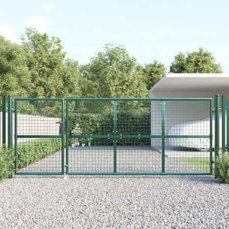 Puerta de malla de jardín acero galvanizado verde 350x175 cm de vidaXL, Puertas de jardín - Ref: Foro24-154534, Precio: 396,0...