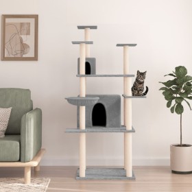 Katzenkratzbaum mit hellgrauen Sisalstämmen, 166 cm von vidaXL, Katzenmöbel - Ref: Foro24-171724, Preis: 62,46 €, Rabatt: %