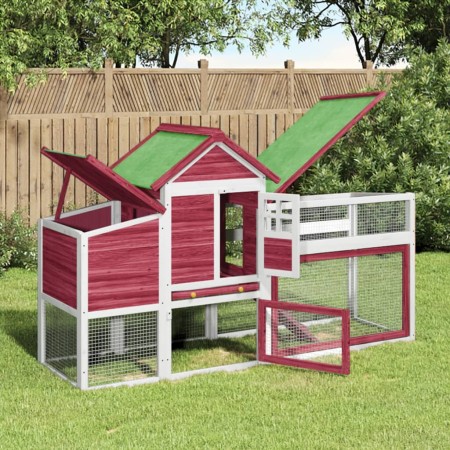 Solid red pine wood chicken coop 186.5x58.5x113 cm by vidaXL, Cages and habitats for small animals - Ref: Foro24-172231, Pric...