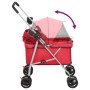 Folding dog stroller red oxford fabric 76x50x100 cm by vidaXL, pet strollers - Ref: Foro24-172199, Price: 96,88 €, Discount: %