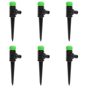 Rotating sprinklers 6 pcs green black 3x6x19.5 cm ABS&PP by vidaXL, Spray accessories - Ref: Foro24-154449, Price: 9,50 €, Di...