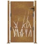 Puerta de jardín acero corten diseño hierba 105x130 cm de vidaXL, Puertas de jardín - Ref: Foro24-153174, Precio: 223,44 €, D...