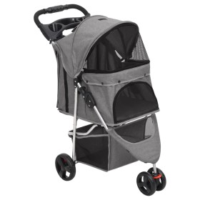 Folding gray Oxford fabric dog stroller 80x46x98 cm by vidaXL, pet strollers - Ref: Foro24-172197, Price: 95,92 €, Discount: %