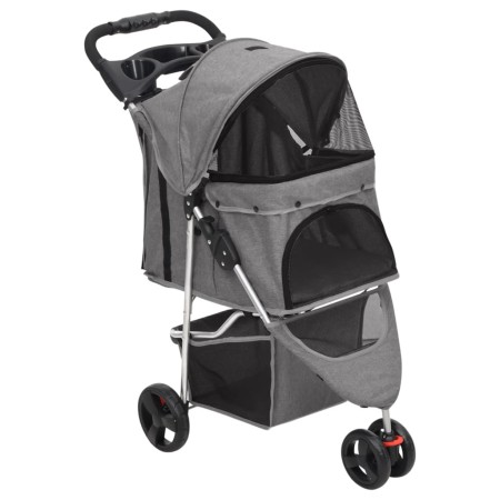 Faltbarer Hundewagen Oxford Stoff grau 80x46x98 cm von vidaXL, Kinderwagen für Haustiere - Ref: Foro24-172197, Preis: 95,92 €...