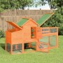 Solid brown pine wood chicken coop 186.5x58.5x113 cm by vidaXL, Cages and habitats for small animals - Ref: Foro24-172228, Pr...