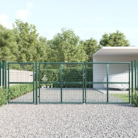 Green galvanized steel garden mesh door 400x175 cm by vidaXL, garden gates - Ref: Foro24-154537, Price: 470,41 €, Discount: %