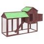 Mocha-colored solid pine wood chicken coop 193x65x117 cm by vidaXL, Cages and habitats for small animals - Ref: Foro24-172234...