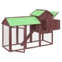 Mocha-colored solid pine wood chicken coop 193x65x117 cm by vidaXL, Cages and habitats for small animals - Ref: Foro24-172234...