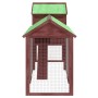 Mocha-colored solid pine wood chicken coop 193x65x117 cm by vidaXL, Cages and habitats for small animals - Ref: Foro24-172234...