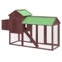 Mocha-colored solid pine wood chicken coop 193x65x117 cm by vidaXL, Cages and habitats for small animals - Ref: Foro24-172234...