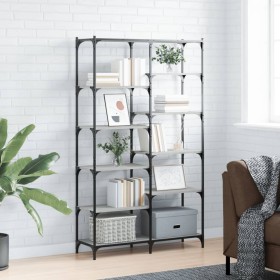 Sonoma gray engineered iron and wood shelving 100x32x170 cm by vidaXL, Bookcases and shelves - Ref: Foro24-832791, Price: 101...