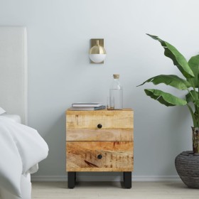 Mesita de noche de madera maciza de mango 40x33x46 cm de vidaXL, Mesitas de noche - Ref: Foro24-345214, Precio: 105,99 €, Des...